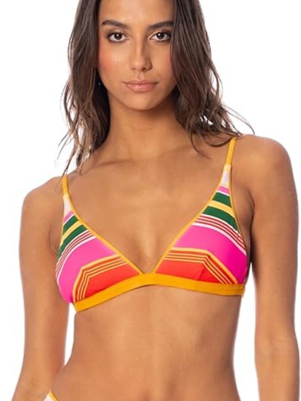 NWT Maaji Triangle Solid & Stripe Reversible Bikini Top Medium M